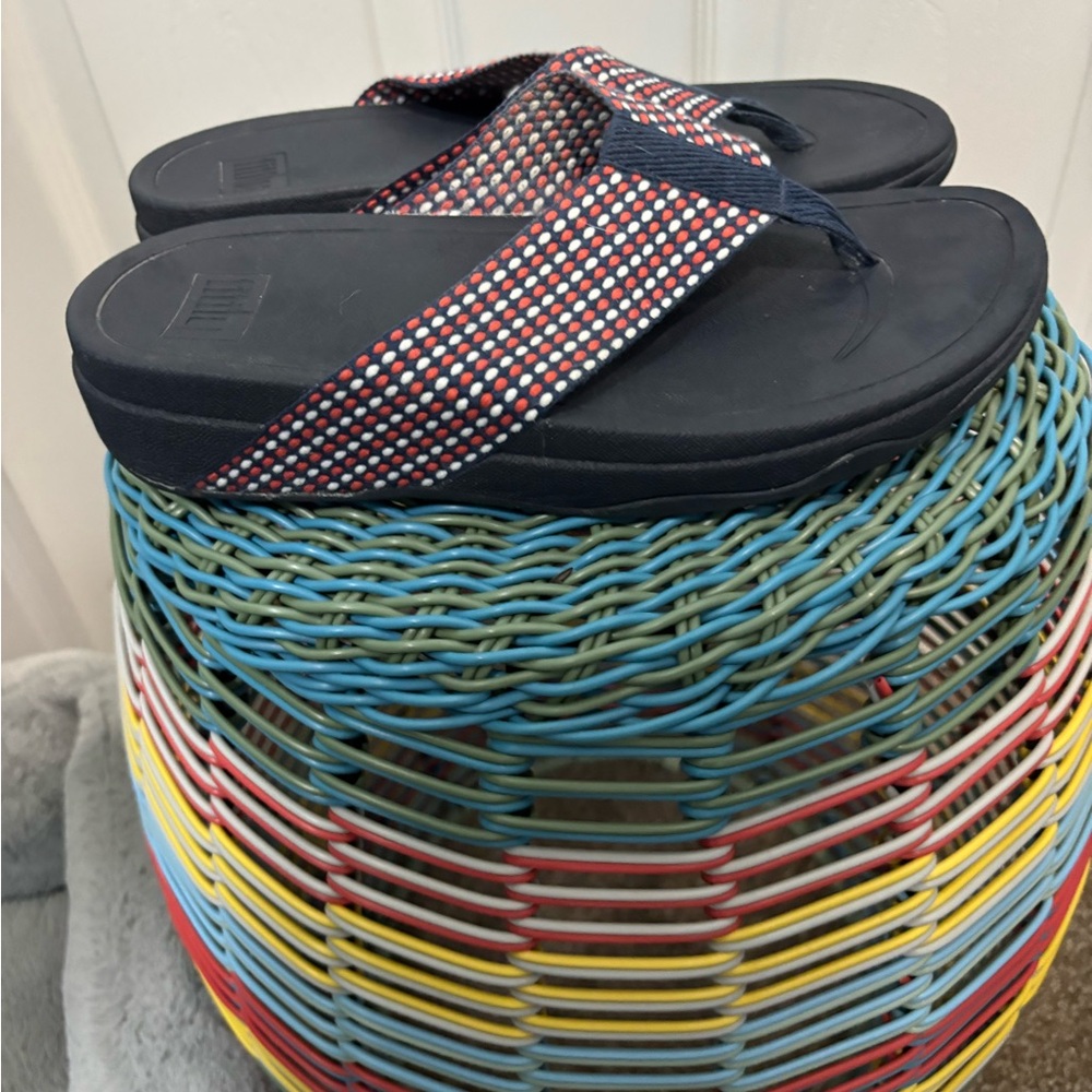 Red and White Checkered Flip Flops - Picture 4 of 5